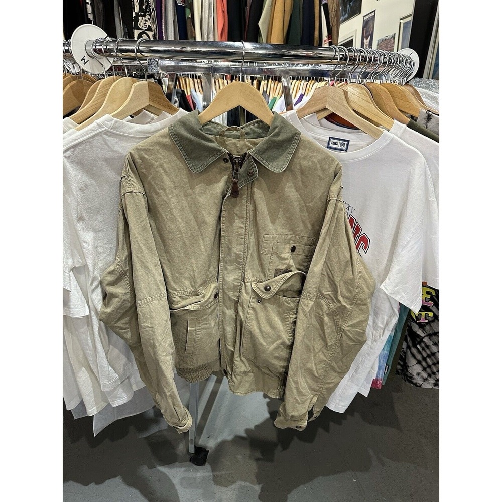 Vintage 90s The Australian Outback Collection Tan Full Zip Utility Jacket Size L